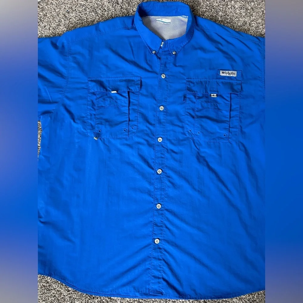 Columbia Men's Blue Performance Fishing Gear Shirt size XXL - Picture 2 of 11